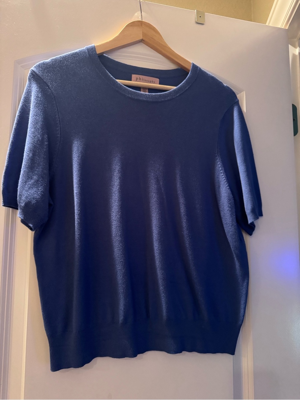 Philosophy Royal Blue Short-Sleeve Crewneck Sweater